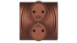LOGO Gniazdo podwójne z/u brĄzowy metalik 9LGPR-2z