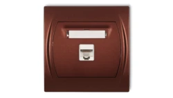 LOGO Gniazdo komputerowe pojedyncze 1xRJ45, kat. 5e, 8-stykowy brĄzowy metalik 9LGK-1