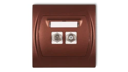 LOGO Gniazdo antenowe podwójne typu F (SAT) brĄzowy metalik 9LGF-2