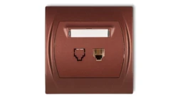 LOGO Gniazdo telefoniczne pojedyncze 1xRJ11, 4-stykowy brĄzowy metalik 9LGT-1