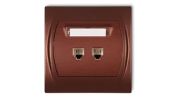 LOGO Gniazdo telefoniczne podwójne 2xRJ11, 4-stykowy brĄzowy metalik 9LGT-2