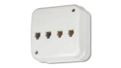 LIZA Gniazdo natynkowe telefoniczne˙poczw˘rne˙4xRJ11 biały GNT-4