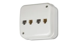 LIZA Gniazdo teleinformatyczne n/t 2xRJ11, 4-stykowe + 2xRJ45, kat. 5e, 8-stykowe biały GNTK-4