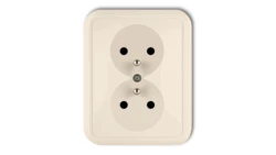 LIZA Gniazdo podwójne z/u beżowy 1GPT-2z