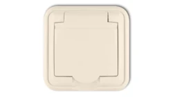 LIZA Gniazdo bryzgoszczelne z/u (klapka beľowa) beżowy 1GPH-1z