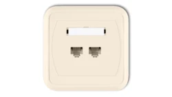 LIZA Gniazdo komputerowe podwójne 2xRJ45, kat. 5e, 8-stykowe beżowy 1GLK-2