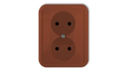 LIZA Gniazdo podwójne b/u brĄzowy 4GPT-2