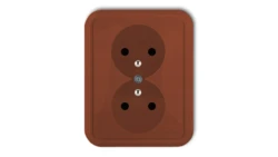 LIZA Gniazdo podwójne z/u brązowy 4GPT-2z