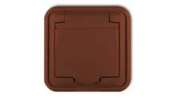 LIZA Gniazdo bryzgoszczelne z/u (klapka brĄzowa) brązowy 4GPH-1z