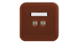 LIZA Gniazdo telefoniczne podwójne 2xRJ11, 4-stykowe brązowy 4GLT-2