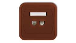 LIZA Gniazdo telefoniczne pojedyncze 1xRJ11, 4-stykowe + gniazdo komputerowe pojedyncze 1xRJ45, kat. 5e, 8-stykowe brązowy 4GLTK