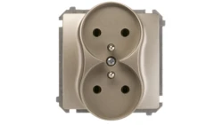 Simon Basic Gniazdo podwójne z/u 16A IP20 satynowe BMGZ2M.01/29