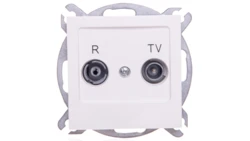 AS Gniazdo antenowe RTV przelotowe 14dB ecru GPA-14GP/m/27