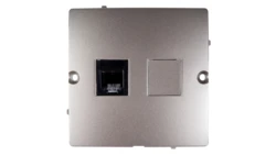 Simon Basic Gniazdo telefoniczne pojedyncze RJ11 satynowe BMTF1.02/29
