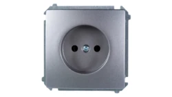 Simon Basic Gniazdo pojedyncze b/u 16A IP20 stal inox BMG1.01/21