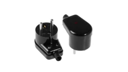 Wtyczka kątowa z/u 16A 250V podświetlana rozbieralna czarny WT-16S/CZARNY