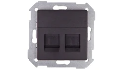 Simon 82 Pokrywa gniazda komputerowego podwójnego 2xRJ45 płaska z adapterem i przesłoną grafit 82006-38