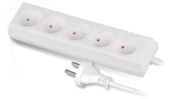 Przedłużacz 5-gniazd b/u 10A 5m /OMY 2x1/ biały PS-560