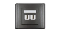 FLEXI Gniazdo podwójne 2xUSB-AA 3.0 grafitowy 11FGUSB-6