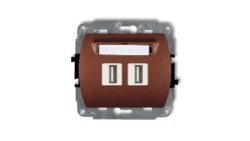 TREND Gniazdo podwójne 2xUSB-AA 3.0 brązowy metalik 9GUSB-6