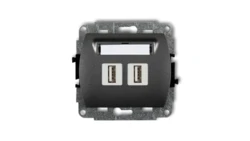 TREND Gniazdo podwójne 2xUSB-AA 3.0 grafitowy 11GUSB-6