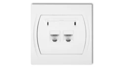 LOGO Gniazdo komputerowe podwójne 2xRJ45, kat. 5e, 8-stykowy biały LGK-2