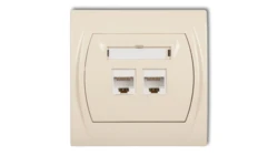 LOGO Gniazdo komputerowe podwójne 1xRJ45, kat. 5e, 8-stykowy beżowy 1LGK-2