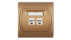 LOGO Gniazdo komputerowe podwójne 1xRJ45, kat. 5e, 8-stykowy złoty metalik 8LGK-2