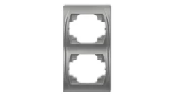 LOGO Ramka pionowa podwójna srebrny metalik 7LRV-2