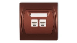 LOGO Gniazdo komputerowe podwójne 2xRJ45, kat. 5e, 8-stykowy brązowy metalik 9LGK-2