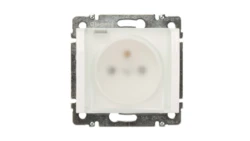 SISTENA LIFE Gniazdo bryzgoszczelne z/u IP44 z klapką arctic 775929