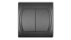 LOGO Przycisk świecznikowy (dwa klawisze bez piktogramów, wspólne zasilanie) grafitowy 11LWP-44.1