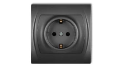 LOGO Gniazdo pojedyncze z/u SCHUKO grafitowy 11LGP-1sp