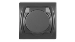 LOGO Gniazdo bryzgoszczelne z/u (klapka grafitowa) grafitowy 11LGPB-1zp