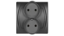 LOGO Gniazdo podwójne do ramki (bez przesłon) grafitowy 11LGPR-2