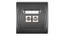 LOGO Gniazdo antenowe podwójne typu F (SAT) grafitowy 11LGF-2