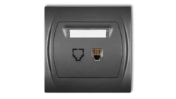 LOGO Gniazdo telefoniczne pojedyncze 1xRJ11, 4-stykowy grafitowy 11LGT-1