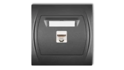 LOGO Gniazdo komputerowe pojedyncze 1xRJ45, kat. 5e, 8-stykowy grafitowy 11LGK-1