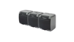 JUNIOR Gniazdo potrójne 3x(z/u) (klapka grafitowa) popielaty / grafitowy 30GHE-3p