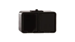 Cedar Gniazdo hermetyczne podwójne z/u 16A IP44 czarne Nt-230H NT230H05
