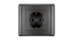 FLEXI Gniazdo pojedyncze z/u SCHUKO grafitowy 11FGP-1sp
