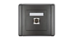 FLEXI Gniazdo antenowe pojedyncze typu F (SAT) pozłacane grafitowy 11FGF-1.1