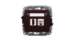 TREND Gniazdo pojedyncze HDMI + Gniazdo komputerowe pojedyncze 1xRJ45, kat. 5e, 8-stykowy brązowy 4GHK