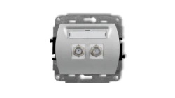 TREND Gniazdo antenowe podwójnego typu F (SAT) pozłacany srebrny metalik 7GF-2.1