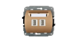 TREND Gniazdo podwójne 2xUSB-AA złoty metalik 8GUSB-2