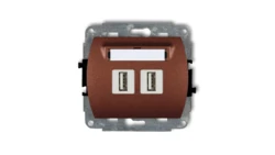 TREND Gniazdo podwójne 2xUSB-AA brĄzowy metalik 9GUSB-2