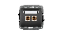 TREND Gniazdo głośnikowe pojedyncze (typu banan - czerwony i czarny, pozłacany, 4 mm2, skr©cany) grafitowy 11GG-4