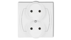 LOGO Gniazdo podwójne 2x(2P) biały LGPR-2