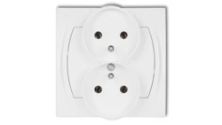LOGO Gniazdo podwójne z/u biały LGPR-2z