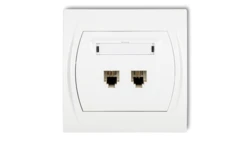LOGO Gniazdo telefoniczne podwójne 2xRJ11, 4-stykowy biały LGT-2